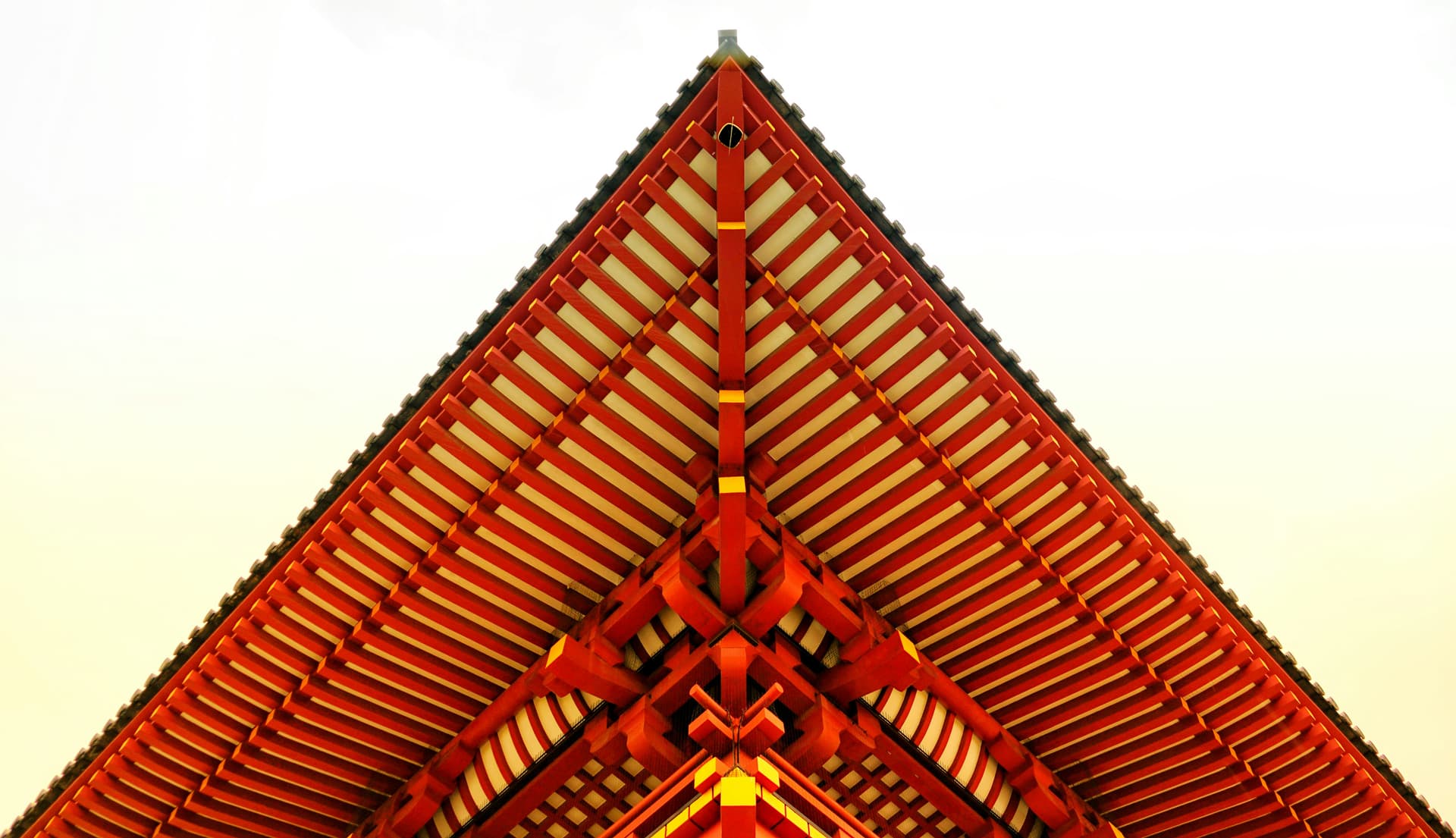 red wooden roof